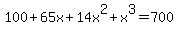 100%2B65x%2B14x%5E2%2Bx%5E3=700