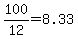 100%2F12+=+8.33