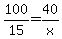 100%2F15+=+40%2Fx
