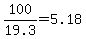 100%2F19.3+=+5.18