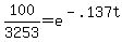 100%2F3253=e%5E%28-.137t%29