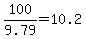 100%2F9.79+=+10.2