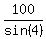 100%2Fsin%284%29