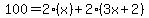 100=2%28x%29%2B2%283x%2B2%29