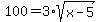 100=3%2Asqrt%28x-5%29