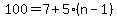 100=7%2B5%28n-1%29+