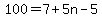 100=7%2B5n-5