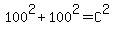 100%5E2%2B100%5E2=C%5E2