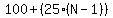 100+%2B+%2825%2A%28N-1%29%29