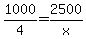 1000%2F4+=+2500%2Fx