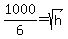 1000%2F6+=+sqrt%28h%29