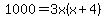 1000=3x%28x%2B4%29