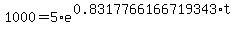 1000=5%2Ae%5E%280.8317766166719343%2At%29
