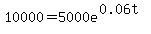 10000=5000e%5E%280.06t%29