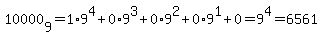 10000%5B9%5D=1%2A9%5E4%2B0%2A9%5E3%2B0%2A9%5E2%2B0%2A9%5E1%2B0=9%5E4=6561