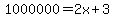 1000000=+2x+%2B+3