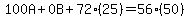100A%2B0B%2B72%2825%29=56%2850%29