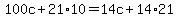 100c%2B21%2A10=14c%2B14%2A21