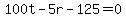 100t-5r-125=0