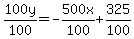 100y%2F100=+-500x%2F100%2B325%2F100