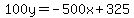 100y=+-500x%2B325
