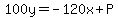 100y=-120x%2BP