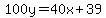 100y=40x%2B39