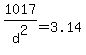 1017%2Fd%5E2=3.14