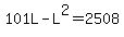 101L+-+L%5E2+=+2508