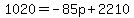 1020=-85p%2B2210