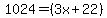 1024=+%283x%2B22%29