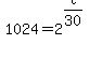 1024+=+2%5E%28t%2F30%29