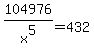 104976%2Fx%5E5=432