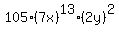 105%2A%287x%29%5E13%2A%282y%29%5E2