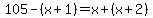 105-%28x%2B1%29=x%2B%28x%2B2%29