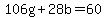 106g%2B28b+=+60