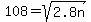 108+=+sqrt%28+2.8n%29