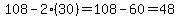 108-2%2830%29=108-60=48