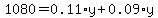 1080=0.11%2Ay%2B0.09%2Ay