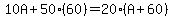 10A%2B50%2860%29=20%28A%2B60%29
