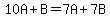 10A%2BB=7A%2B7B
