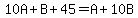10A+%2B+B+%2B+45+=+A+%2B+10B