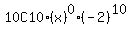 10C10%2A%28x%29%5E0%2A%28-2%29%5E10