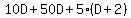 10D%2B50D%2B5%28D%2B2%29