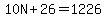 10N%2B26=1226