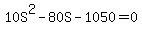 10S%5E2-80S-1050=0