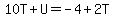 10T%2BU=-4%2B2T