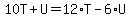 10T%2BU=12%2AT-6%2AU