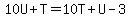 10U%2BT=10T%2BU-3