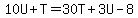 10U%2BT=30T%2B3U-8